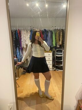 90s Ballet Lace-Up Top with Shoulder Pads— Cream